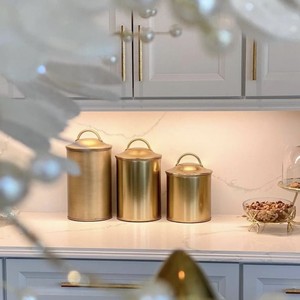 Elegant Hammered Copper Kitchen Storage <b>Jars</b> Set with Lid, Airtight Food Containers for Coffee Tea Sugar, Premium Copperware - Product Image 1