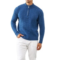À la mode hommes demi fermeture éclair polaire tricoté Logo personnalisé col roulé quart demi fermeture éclair sweat cachemire laine pull pour hommes 2026