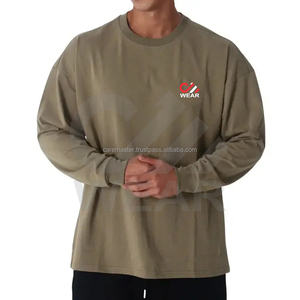 T-shirt en maille à manches courtes pour homme, personnalisé avec votre logo de marque, design uni, coupe oversize – Collection Care Master - Product Image 3