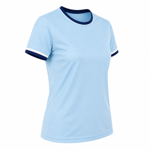 Wholesale Solid Women Athletic T Shirt Short Sleeve Crew Neck Performance Sportswear Quick Dry Breathable 100% Cotton Gym <b>Top</b> - Product Image 3