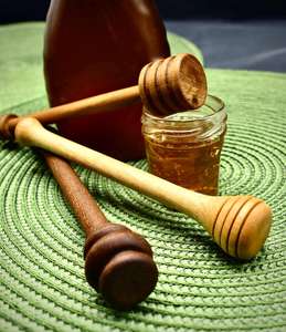 Eco Friendly Polished Reusable Wooden Honey Dipper Stirrer Stick Natural Beech Wood Honey <b>Spoon</b> Drizzle Tool for Kitchen and Tea - Product Image 5