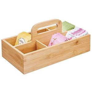 Caja de Té de Madera Hecha a Mano con Múltiples Compartimentos, Organizador de Almacenamiento de Té de Madera Natural para Bolsitas de Té y Té de Hojas Sueltas - Product Image 2