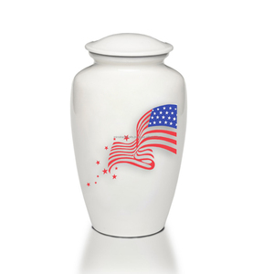 Urne de crémation commémorative funéraire de conception d'aigle américain brillant blanc classique adulte pour les cendres humaines Urne de crémation artisanale - Product Image 5