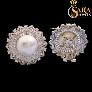 Pendientes de Moissanita Radiante de Calidad, Chapados en Plata Fina, con Forma de Flor, Corte Brillante Redondo, Engaste de Garras, Joyería de Lujo para Mujer - Product Image 1