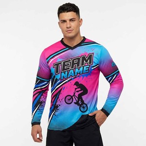 เสื้อเจอร์ซีย์ BMX ผ้าตาข่ายระบายอากาศ แขนยาว แห้งเร็ว ออกแบบเองได้ ปรับแต่งได้ โพลีเอสเตอร์ % - Product Image 2