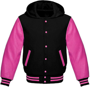 Blouson universitaire en laine pour homme avec manches en cuir véritable et broderie personnalisée - Product Image 6