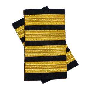 Custom Embroidered Eco-Friendly Epaulettes Gold Stripes Fan Badge Sew-On Badges for Uniform Shoulder Rank By D-TEXUNI INTL - Product Image 3