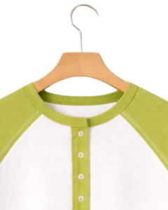 Women White Lime Green Raglan Sleeve Henley T Shirt Cotton Blend Short Sleeve Casual Summer <b>Top</b> Comfortable Lightweight Tee Wear - Product Image 5