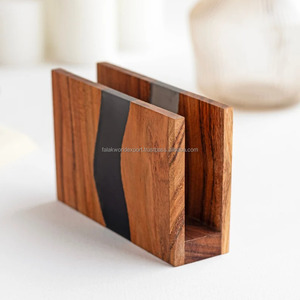Solid Wood & Colorful <b>Epoxy</b> <b>Resin</b> Napkin Holder for <b>Table</b> Napkin Organization for Kitchen Dining Counter <b>Tops</b> Restaurant By FWE - Product Image 2