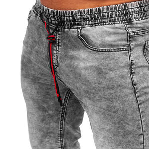 Regular Fit Straight Short <b>Jeans</b> Washed Denim Distressed Technics Breathable Mid <b>Waist</b> Casual <b>Men</b> Denim Shorts - Product Image 6