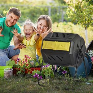 Compostiera a Doppia Camera a Forma di Foglia da 43 Galloni per Rifiuti da Giardino e Patio - Confezionata - Product Image 2