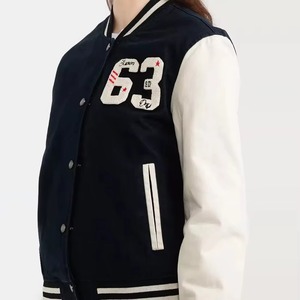 High Quality Women Varsity <b>Jacket</b> Custom Wool Blend <b>Leather</b> Sleeve College Letterman Coat OEM ODM Sample Service - Product Image 5