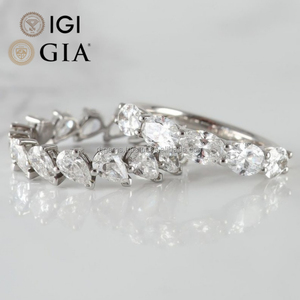 Bague de fiançailles en or rose certifiée IGI RB Gems, Moissanite VVS cultivée en laboratoire CVD HPHT, coupe poire pour femme, idéale pour les mariages et les fêtes - Product Image 1