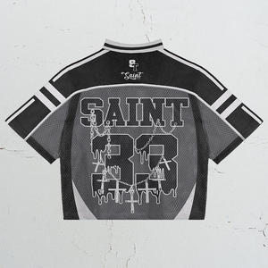 Maillot de football américain unisexe personnalisé avec logo de marque, style streetwear rugby, coupe ample, impression par sublimation, design en maille - Product Image 2