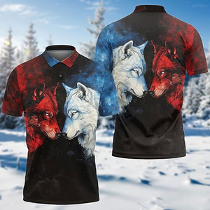 Camisetas Polo para Hombre con Gráfico de Lobo Mítico, Casuales, de Manga Corta, Ajustadas, Transpirables, Ligeras y Elásticas, para Golf, Elegantes - Product Image 4