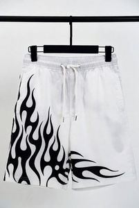 Shorts d'été décontractés pour hommes, en coton fluide, style hip-hop, avec cordon de serrage à la taille, anti-UV, respirants, teints, longueur genou, pour le voyage - Product Image 2