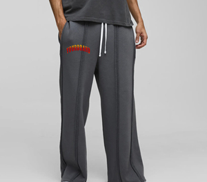 Pantalon de survêtement en coton pour homme, taille élastique, cordon de serrage, poches latérales, décontracté, pour l'automne, couleur gris - Product Image 1