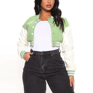 Chaqueta Universitaria de Béisbol con Bordado Personalizado de Primera Calidad, Chaqueta Varsity de Algodón Fino Resistente al Viento para Mujer - Product Image 1