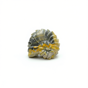 40 mm Hand Carved Jasper Yellow Grey Natural Stone Unique Collectible Decor Semi-Precious Stone Craft Carved <b>Crystal</b> - Product Image 2