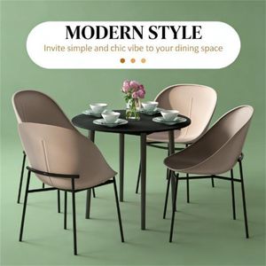 Small Round <b>Folding</b> Dining <b>Table</b> <b>Kitchen</b> <b>Table</b> for Small Spaces Black Color - Product Image 3