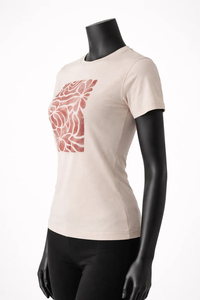 Camiseta de Cuello Redondo Beige para Mujer, Manga Corta, Transpirable, con Logotipo Personalizado, de Algodón Jersey, Estilo Casual, Corte Regular, para Todas las Temporadas - Product Image 5