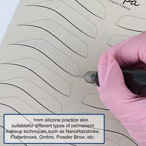 Piel de Silicona Preimpresa Borrable para Práctica de PMU, Almohadilla de Entrenamiento de Microblading de Cejas de Doble Cara - Product Image 4