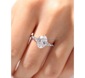 IGI/GIA Lab Grown Cut Diamond Vintage 14K Anillo de boda/compromiso amarillo Unisex Oro blanco fino para fiesta de aniversario-Worthy - Product Image 1