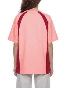 Camiseta de Algodón Rosa Oversize para Mujer, Cuello Redondo, Manga Corta, Corte Holgado, Encaje, Antiarrugas, para Primavera/Verano - Product Image 3