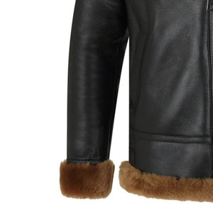 Nouvelle conception, veste en cuir et fourrure pour homme, automne-hiver, dernière conception, sur mesure, en véritable peau de mouton - Product Image 4