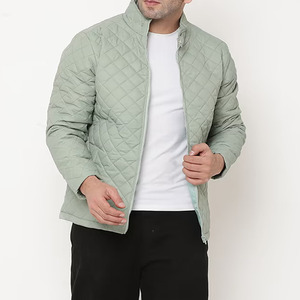 Men's Puffer <b>Jacket</b> Full Sleeve 100% Polyester Canvas Hooded Breathable Warm Insulated Outerwear Solid Color Winter Coated Front - Product Image 2