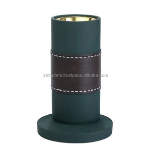 Brûleur d'encens décoratif Mabkhara arabe en cuir fusion et incrustation de bois pour l'Aïd Moubarak et les traditions arabes - Product Image 4