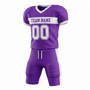 Ensemble d'uniformes de football américain personnalisés, noir et blanc, maillot à col en V, pantalon, homme adulte, toutes saisons, évacuation de l'humidité, impression à l'écran - Product Image 6