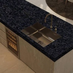 Dalle de granit noir (point bleu) naturel de qualité supérieure, poli, pour comptoirs de cuisine et revêtements de sol - Product Image 1