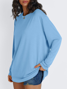 <b>Women</b> Regular Fit O-Neck Short Sleeve Knitted T-<b>Shirt</b> Solid Color 100% Cotton Breathable <b>Compressed</b> Embroidery Spring/Summer - Product Image 4