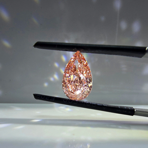 Diamant rose intense fantaisie de 3 carats, taille brillant modifiée en forme de poire, cultivé en laboratoire, VS2, certifié IGI, diamant coloré CVD en vrac - Product Image 1