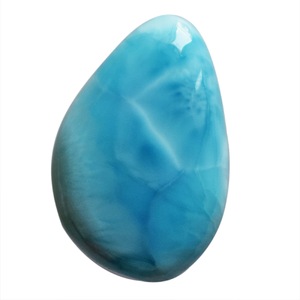 Nouvelles pierres précieuses naturelles de qualité supérieure, 100% Larimar, forme poire, cabochon, pierres brutes, polies, pour la fabrication de bijoux. - Product Image 1