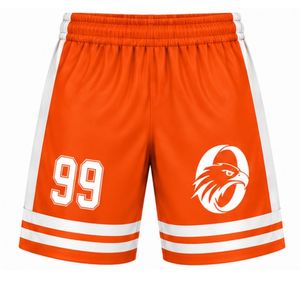 Men Orange Sublimated Ice Hockey Set Jersey Shorts Polyester Striped <b>Athletic</b> Sports Outfit Team Training Match Apparel - Product Image 4
