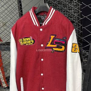 Veste en laine universitaire d'hiver pour hommes la plus vendue à col montant Logos personnalisés broderie fini chauffé coupe-vent - Product Image 2