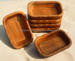 Tazón de masa de madera de alta calidad Precio barato Venta caliente Tazón de madera pulido sostenible para decoración de restaurante Mesa de comedor - Product Image 1