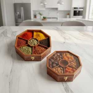 กล่องใส่เครื่องเทศไม้ธรรมชาติพร้อมฝาปิด - Product Image 6