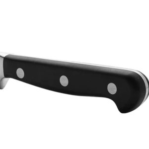 Couteaux à trancher à lame fine noire pour la découpe de jambon et la portionnement de viande, avec bord droit argenté et poignée confortable pour la cuisine - Product Image 3