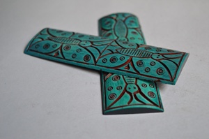 Vendedores indios al por mayor cuchillos de hueso de alta calidad flor talla cuerno estilo mango Material orgánico Animal estilo náutico - Product Image 5