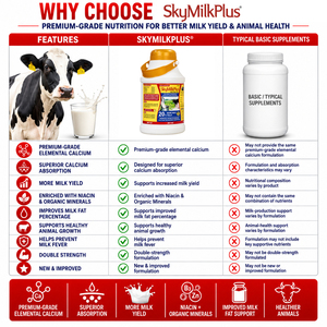 Complément alimentaire liquide SkyMilk Plus à double concentration en minéraux et vitamines pour bovins, ovins et volailles - 20 % de plus en rendement laitier |   Pack de 5 litres - Product Image 6
