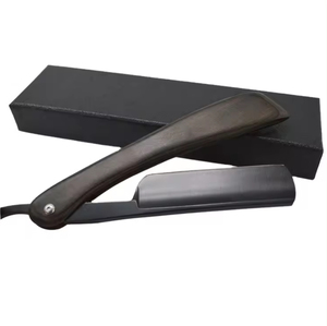 Rasoir droit jetable à manche en plastique, lame en acier inoxydable à bord simple, outil de rasage manuel léger pour hommes, usage professionnel - Product Image 1