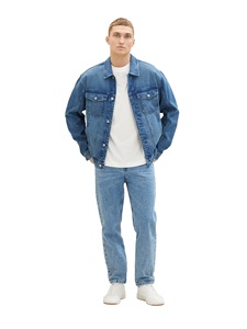 Chaqueta vaquera azul claro de primavera para hombre, de ajuste holgado, personalizada OEM al por mayor, de alta calidad, ecológica, estilo casual urbano, con efecto desgastado, estilo vaquero. - Product Image 6