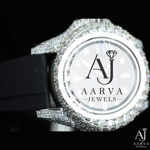 AARVA JEWELS Montre mécanique en acier inoxydable avec incrustation de diamants, cadran analogique de 30 mm, boîtier en cristal, bijoux de luxe, cadeau unisexe - Product Image 1