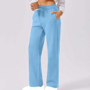 Leggings d'été amples pour le sport, extensibles, séchage rapide, résistants à la décoloration, en maille, à enfiler, couleur unie, taille élastique, avec poches - Product Image 4