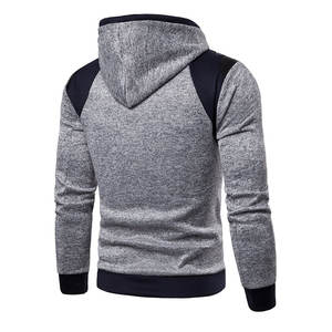 Sweat-shirt à capuche personnalisé avec logo, en coton biologique uni, coupe courte, pour homme, vente en gros - Product Image 2