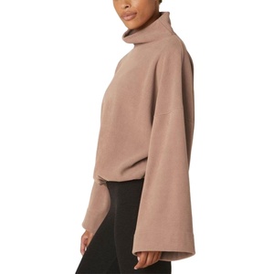 Sudadera de lana de gran tamaño con cuello de tortuga y logotipo privado 2025, manga de campana ancha con estampado bordado XS 6XL, temporada de otoño - Product Image 4