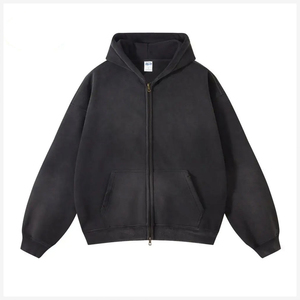 Sudadera con Capucha de Alta Calidad, 100% Algodón Francés, 600-800 GSM, Invernal, Unisex, con Cierre, Bordada, Transpirable, para Hombre - Product Image 1